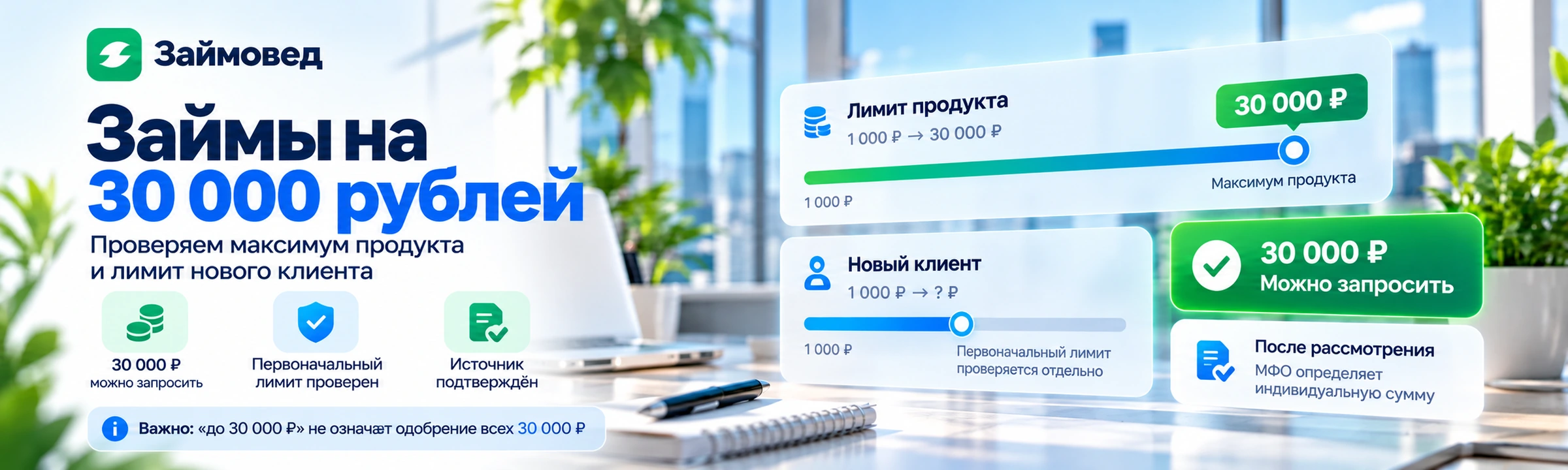 Займы на 30 000 рублей — проверка максимального и доступного лимита