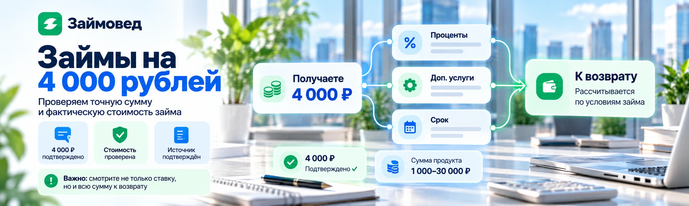 Займы на 4 000 рублей — МФО с подтверждённой доступностью суммы