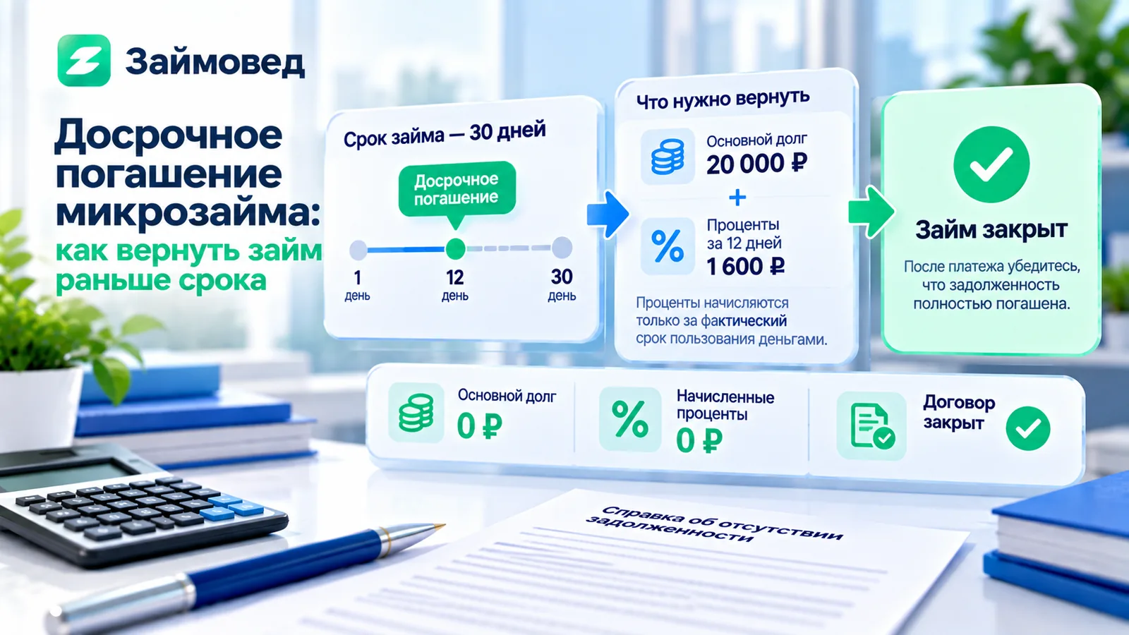 Досрочное погашение микрозайма — возврат займа раньше срока