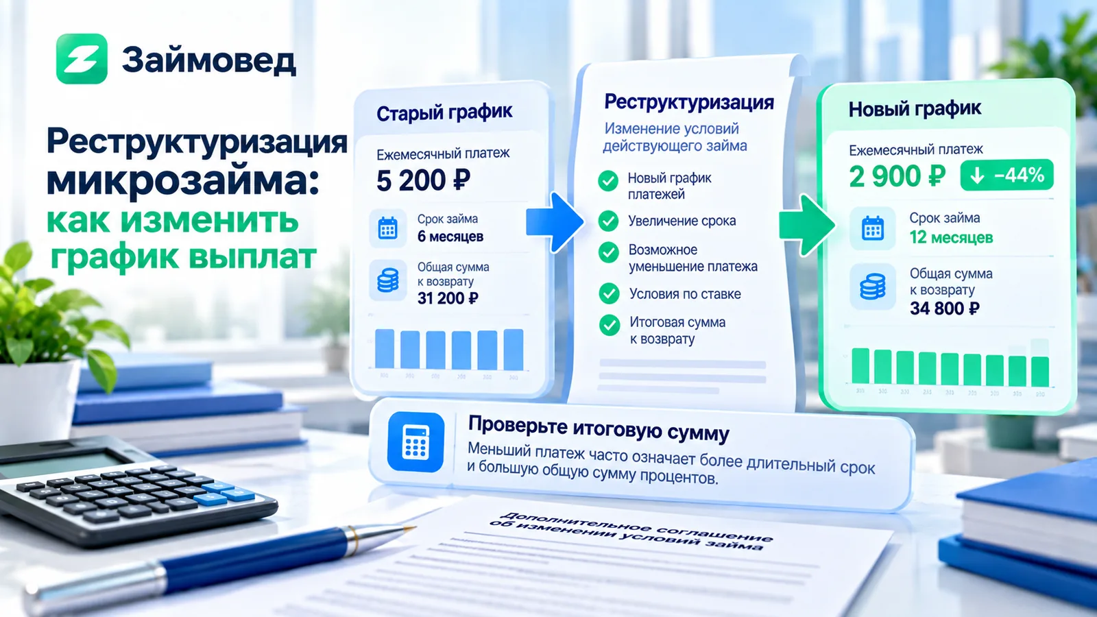 Реструктуризация микрозайма — изменение графика платежей в МФО