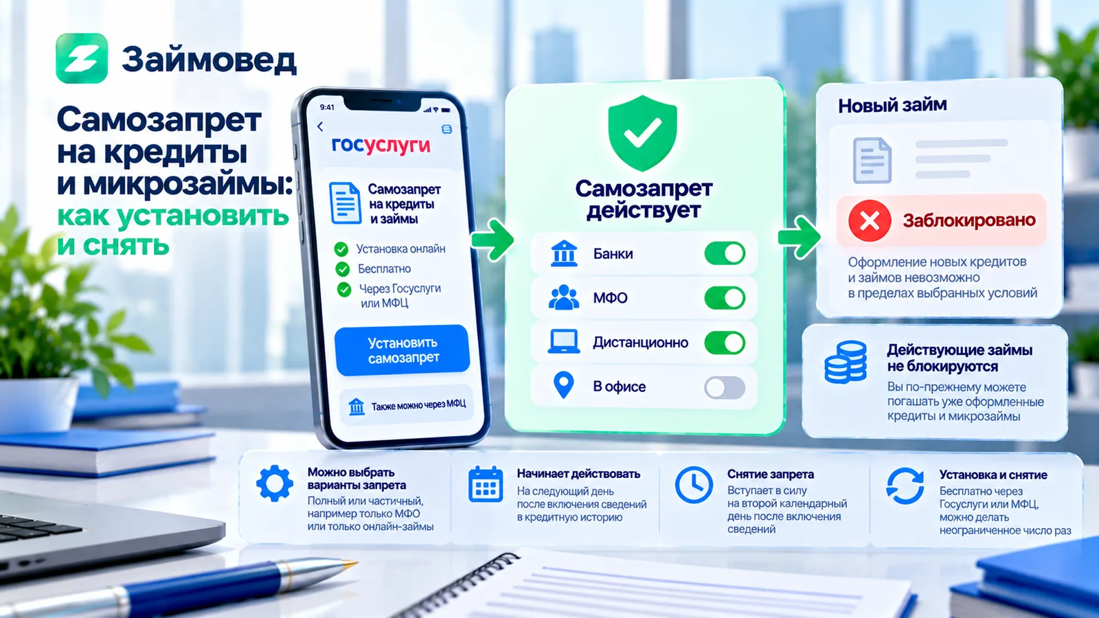 Самозапрет на кредиты и микрозаймы — установка через Госуслуги и МФЦ